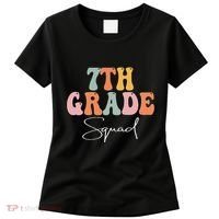 7th Grade Squad Retro Groovy Funny Happy First Day Of School Women's T-Shirt thumb 0