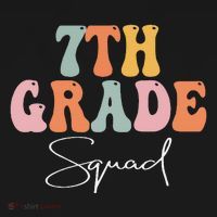 7th Grade Squad Retro Groovy Funny Happy First Day Of School Kids Sweatshirt thumb 2