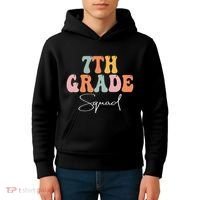7th Grade Squad Retro Groovy Funny Happy First Day Of School Kids Hoodie thumb 4