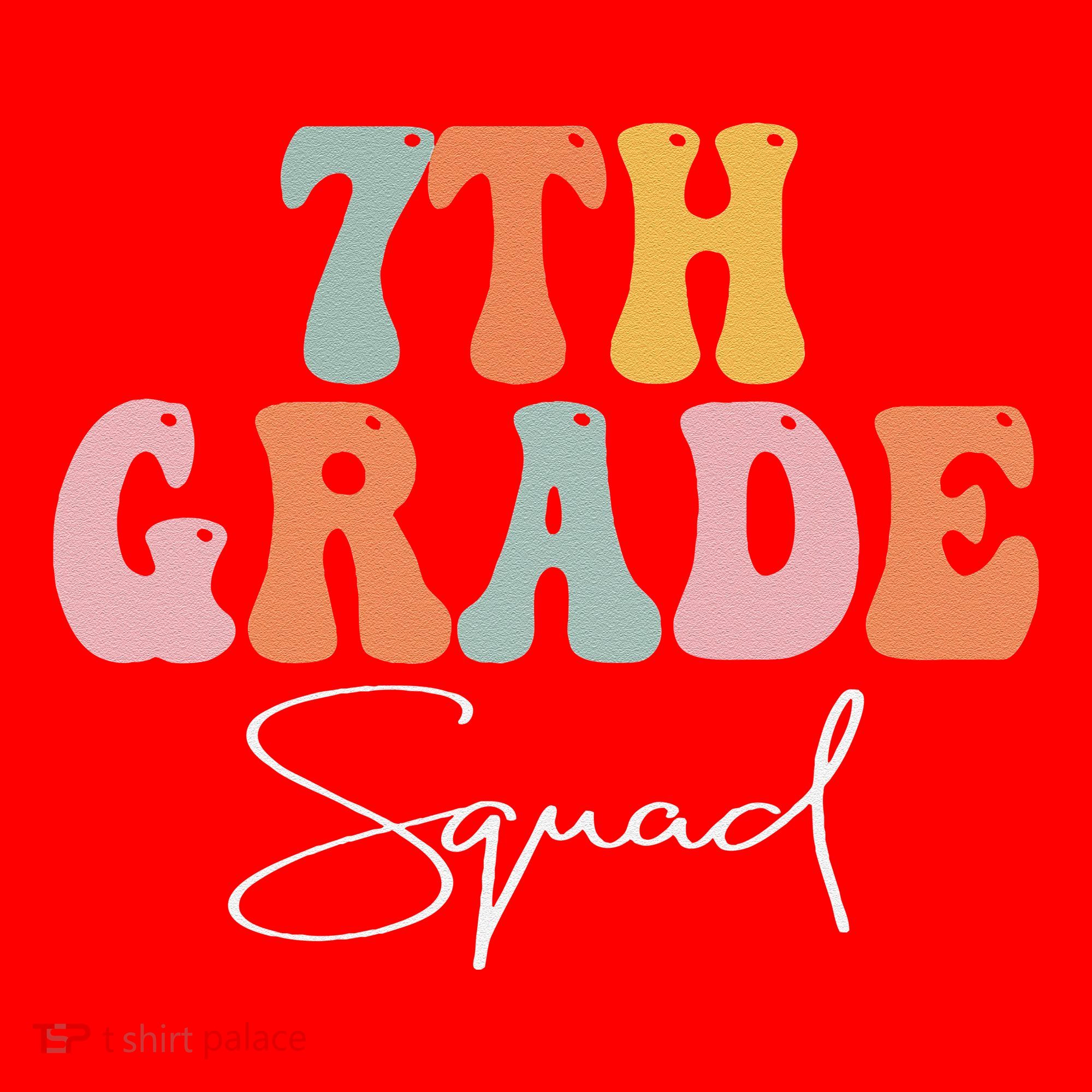 7th Grade Squad Retro Groovy Funny Happy First Day Of School Santa Hat