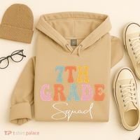 7th Grade Squad Retro Groovy Funny Happy First Day Of School Hoodie thumb 4