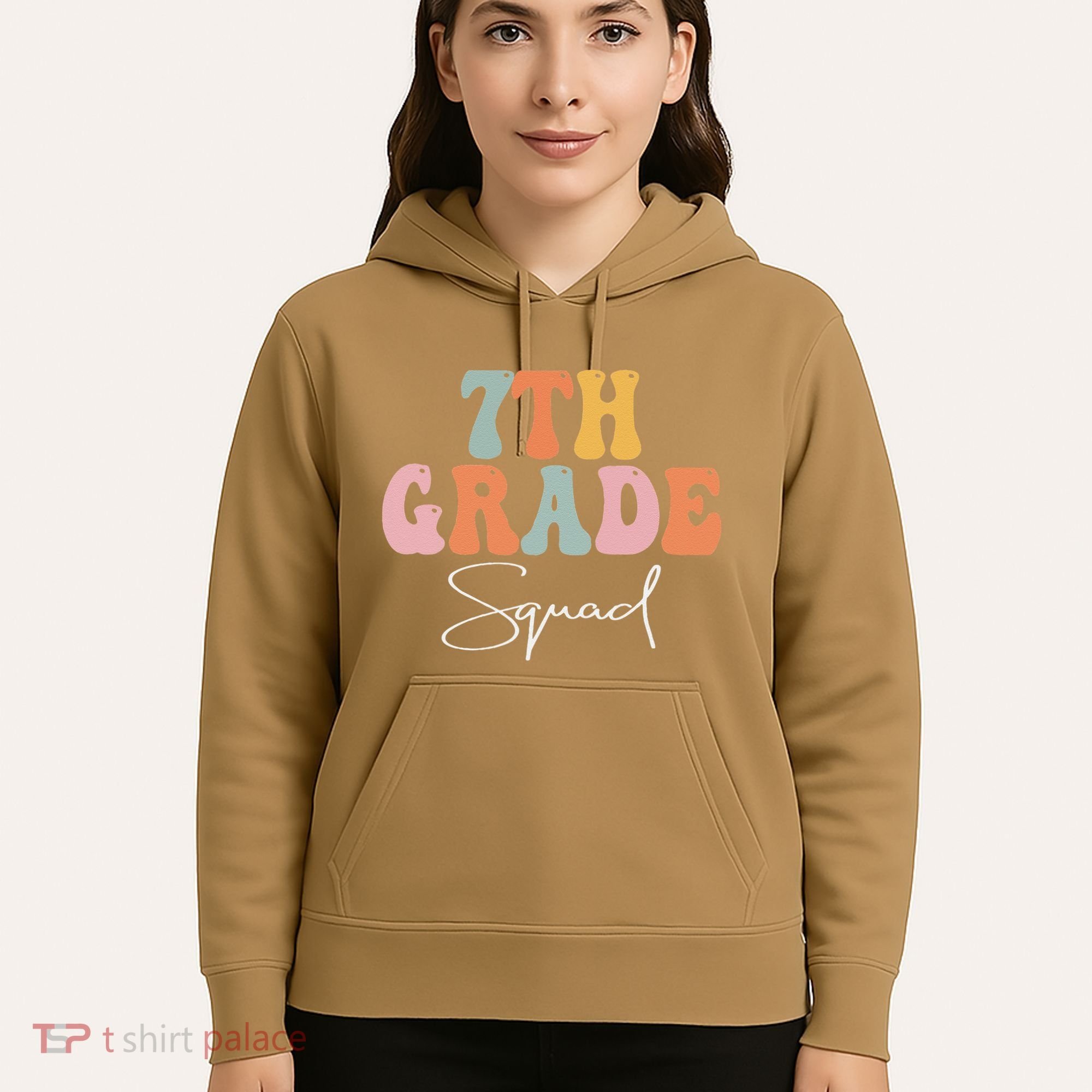 7th Grade Squad Retro Groovy Funny Happy First Day Of School Hoodie