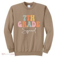 7th Grade Squad Retro Groovy Funny Happy First Day Of School Sweatshirt thumb 0