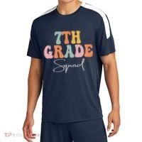 7th Grade Squad Retro Groovy Funny Happy First Day Of School Sport-Tek Competitor United Soccer Jersey thumb 0