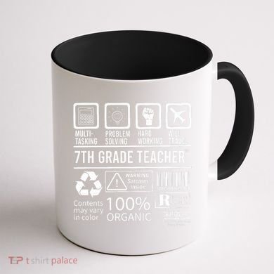 7th Grade Teacher MultiTasking Certified Job Back To School Gift Coffee Mug back