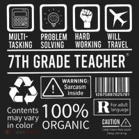 7th Grade Teacher MultiTasking Certified Job Back To School Gift Beanie thumb 2
