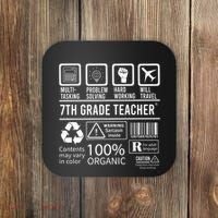 7th Grade Teacher MultiTasking Certified Job Back To School Gift Coaster thumb 0