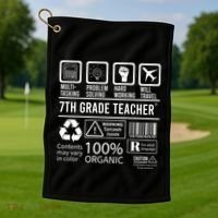 7th Grade Teacher MultiTasking Certified Job Back To School Gift Golf Towel thumb 1