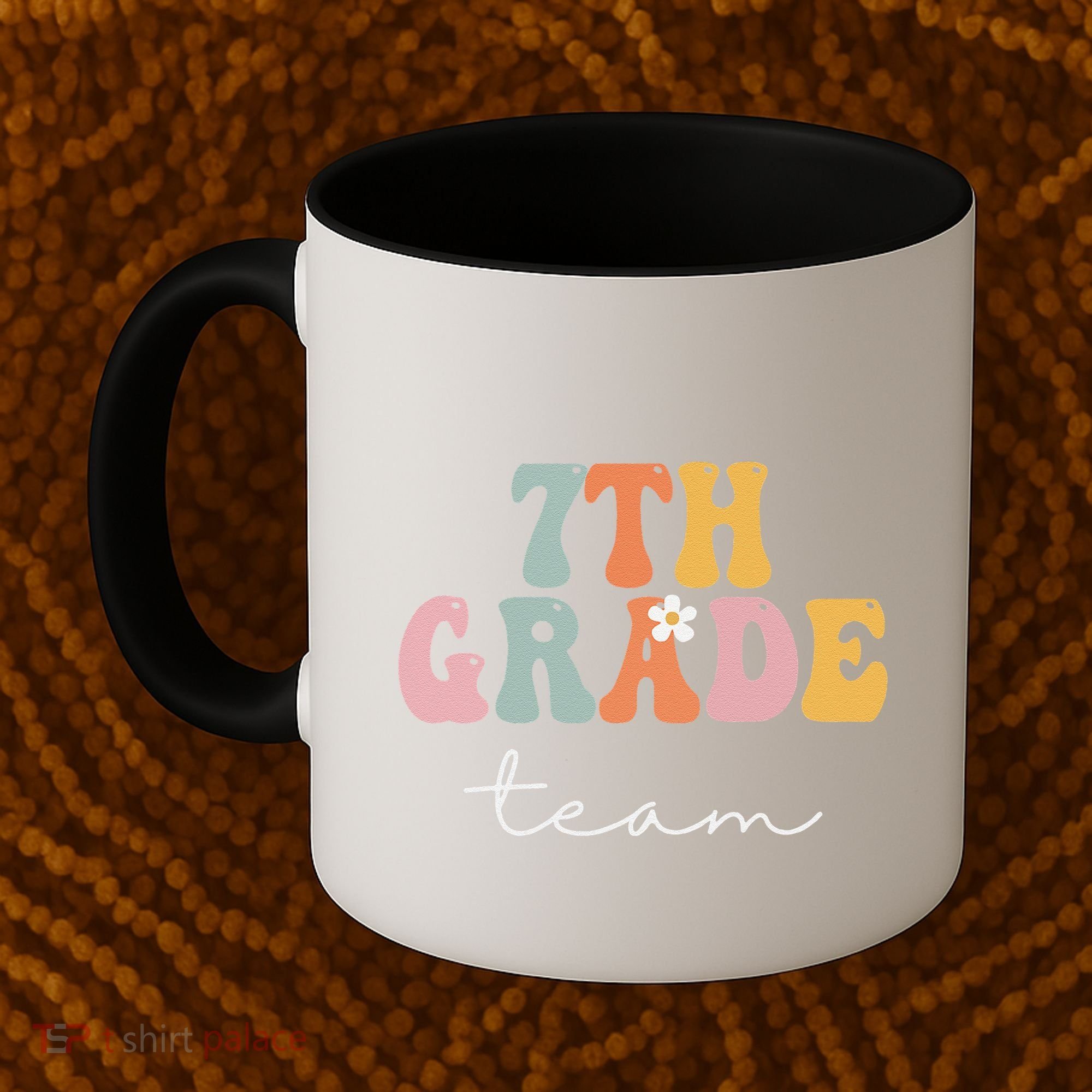 7th Grade Team Retro Groovy Funny Happy First Day Of School Coffee Mug