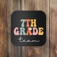7th Grade Team Retro Groovy Funny Happy First Day Of School Coaster thumb 0