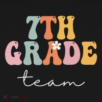 7th Grade Team Retro Groovy Funny Happy First Day Of School Women's Hoodie thumb 2