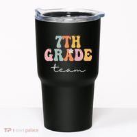7th Grade Team Retro Groovy Funny Happy First Day Of School Tumbler thumb 0