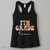 7th Grade Team Retro Groovy Funny Happy First Day Of School Women's Tank Top thumb 3