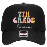 7th Grade Team Retro Groovy Funny Happy First Day Of School Hat thumb 0
