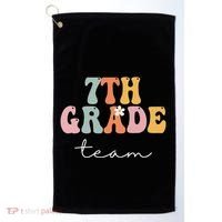 7th Grade Team Retro Groovy Funny Happy First Day Of School Golf Towel thumb 0