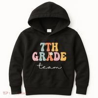 7th Grade Team Retro Groovy Funny Happy First Day Of School Kids Hoodie thumb 0