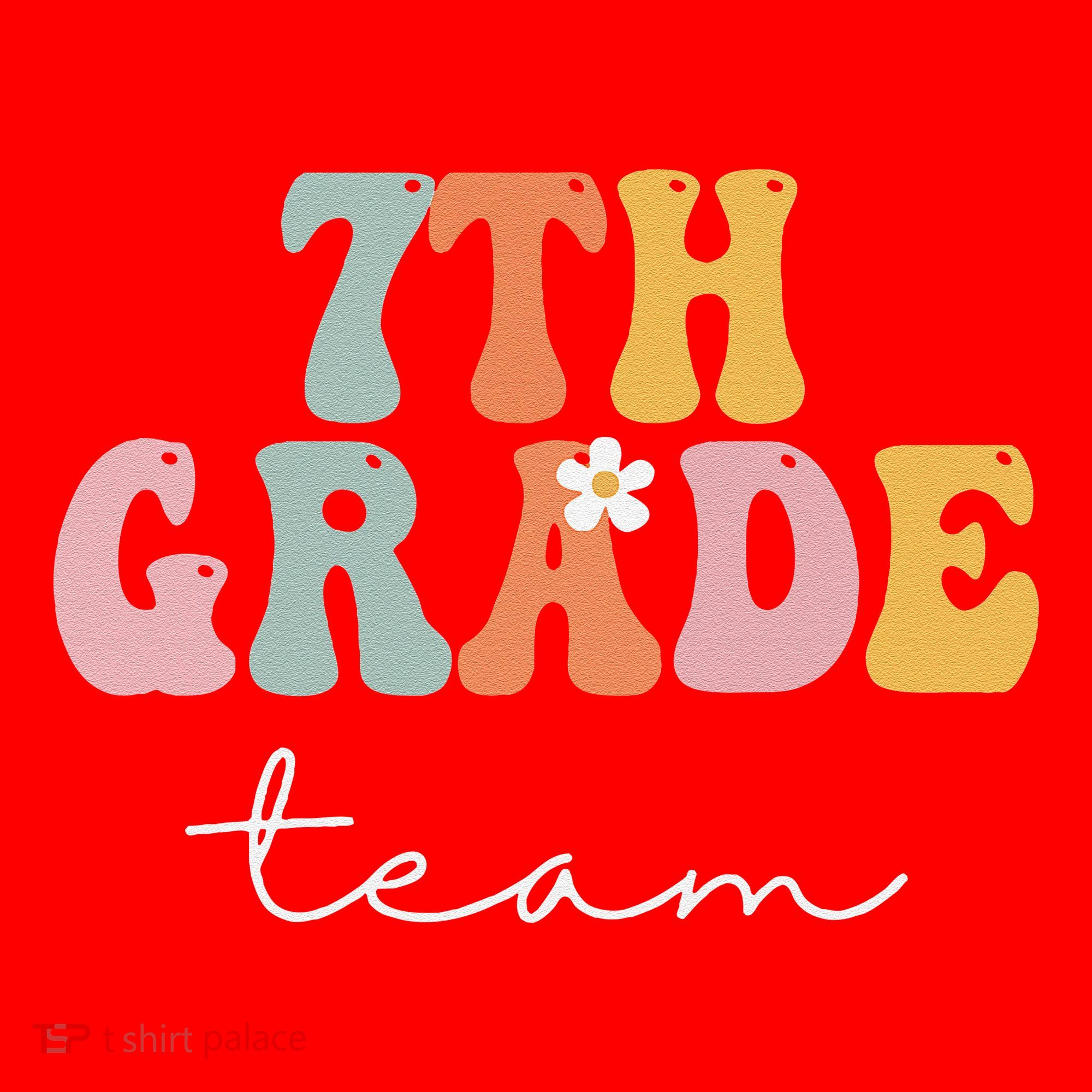 7th Grade Team Retro Groovy Funny Happy First Day Of School Santa Hat