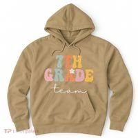 7th Grade Team Retro Groovy Funny Happy First Day Of School Hoodie thumb 0
