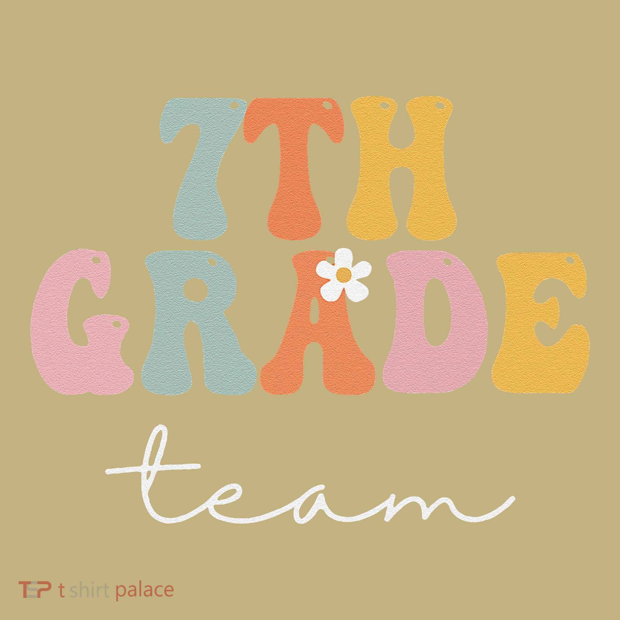 7th Grade Team Retro Groovy Funny Happy First Day Of School Sweatshirt
