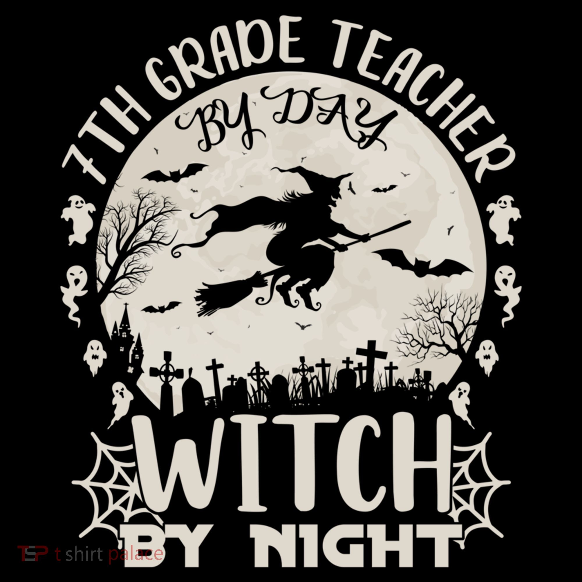 7Th Grade Teacher By Day Witch By Night Funny Halloween Gift Coffee Mug