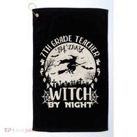 7Th Grade Teacher By Day Witch By Night Funny Halloween Gift Golf Towel thumb 0