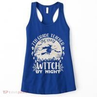 7Th Grade Teacher By Day Witch By Night Funny Halloween Gift Women's Tank Top thumb 0