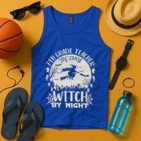 7Th Grade Teacher By Day Witch By Night Funny Halloween Gift Tank Top thumb 4