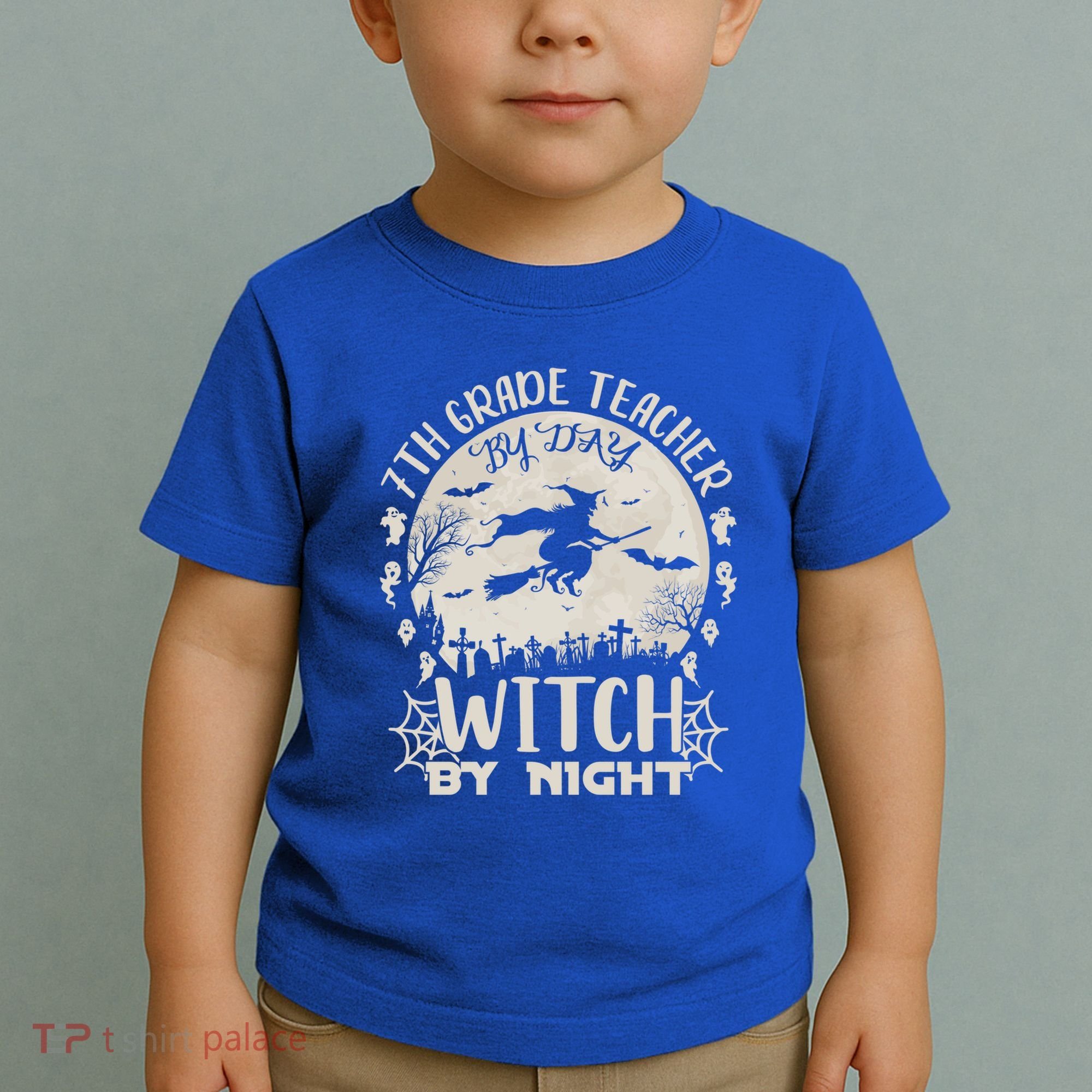 7Th Grade Teacher By Day Witch By Night Funny Halloween Gift Toddler T-Shirt