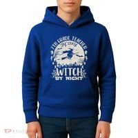 7Th Grade Teacher By Day Witch By Night Funny Halloween Gift Kids Hoodie thumb 4