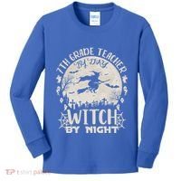 7Th Grade Teacher By Day Witch By Night Funny Halloween Gift Kids Long Sleeve Shirt thumb 0