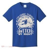 7Th Grade Teacher By Day Witch By Night Funny Halloween Gift Kids T-Shirt thumb 0