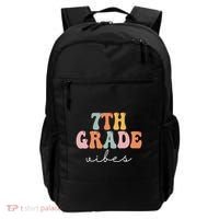 7th Grade Vibes Retro Groovy Funny Happy First Day Of School Backpack thumb 0