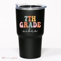 7th Grade Vibes Retro Groovy Funny Happy First Day Of School Tumbler thumb 0