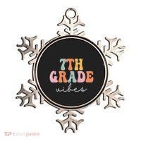 7th Grade Vibes Retro Groovy Funny Happy First Day Of School Ornament thumb 0