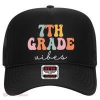 7th Grade Vibes Retro Groovy Funny Happy First Day Of School Hat thumb 0