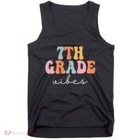 7th Grade Vibes Retro Groovy Funny Happy First Day Of School Tank Top thumb 0