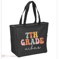 7th Grade Vibes Retro Groovy Funny Happy First Day Of School Tote Bag thumb 2