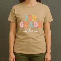 7th Grade Vibes Retro Groovy Funny Happy First Day Of School T-Shirt thumb 4