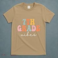 7th Grade Vibes Retro Groovy Funny Happy First Day Of School T-Shirt thumb 5