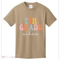 7th Grade Vibes Retro Groovy Funny Happy First Day Of School Kids T-Shirt thumb 0