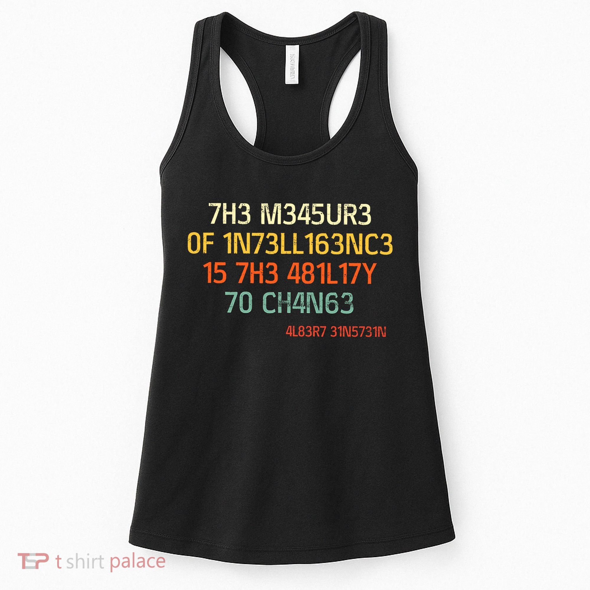 7H3 M345UR3 0F 1N73LL163NC3 15 7H3 481L17Y 70 CH4N63 Women's Tank Top