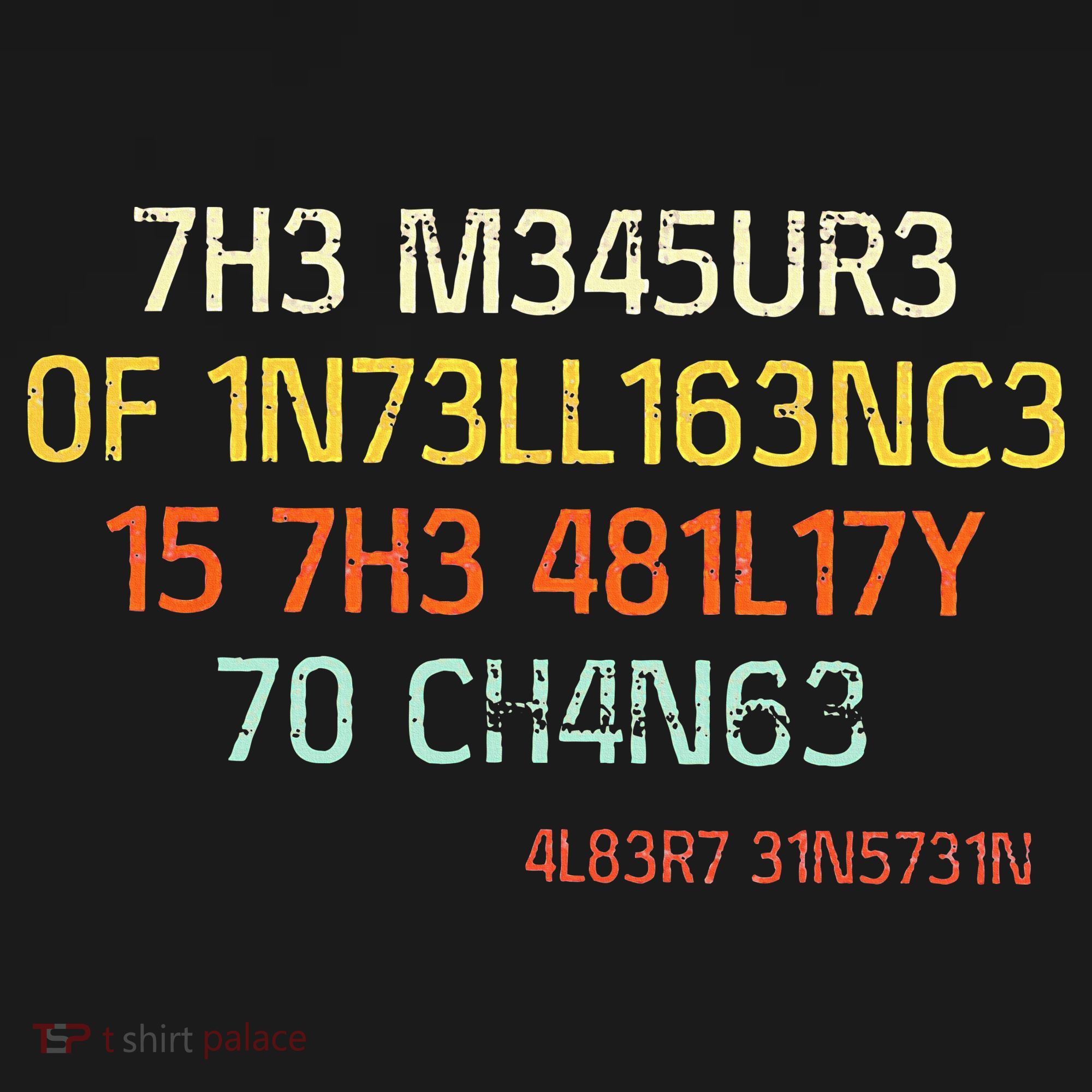 7H3 M345UR3 0F 1N73LL163NC3 15 7H3 481L17Y 70 CH4N63 Women's Hoodie