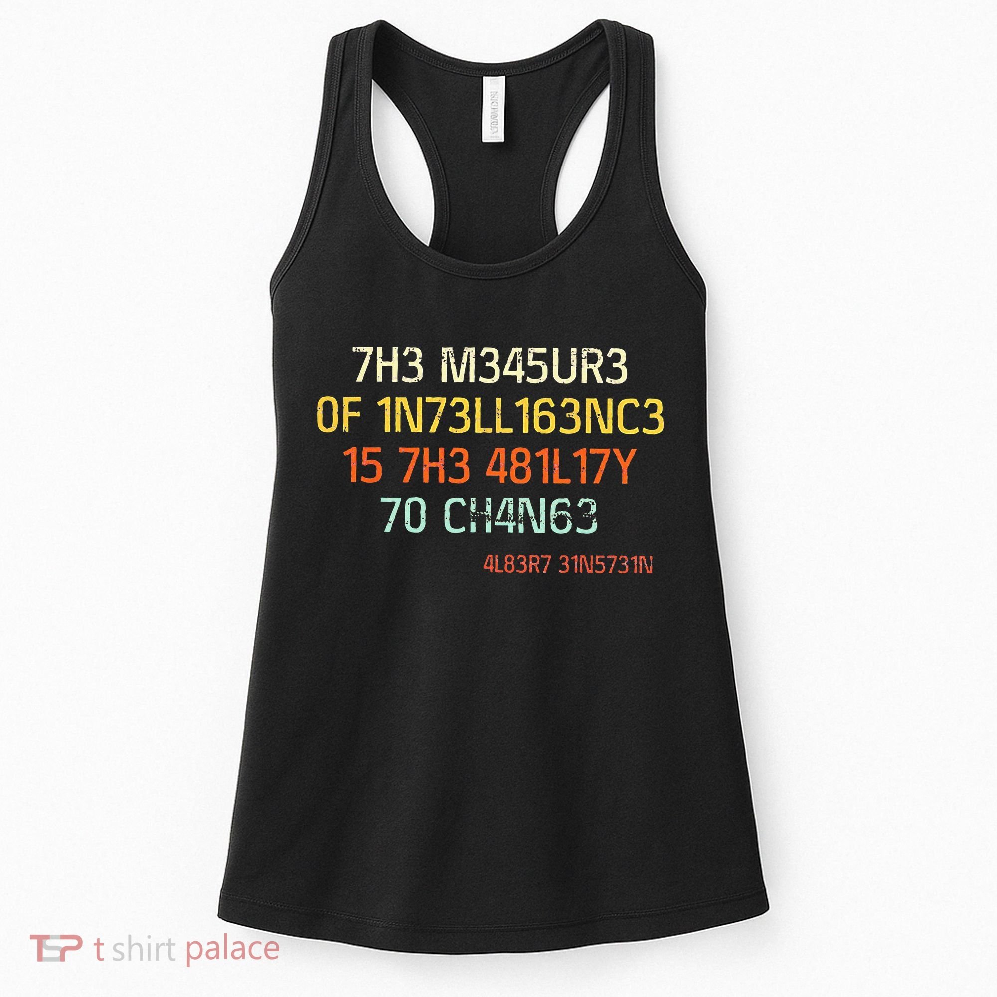 7H3 M345UR3 0F 1N73LL163NC3 15 7H3 481L17Y 70 CH4N63 Women's Tank Top