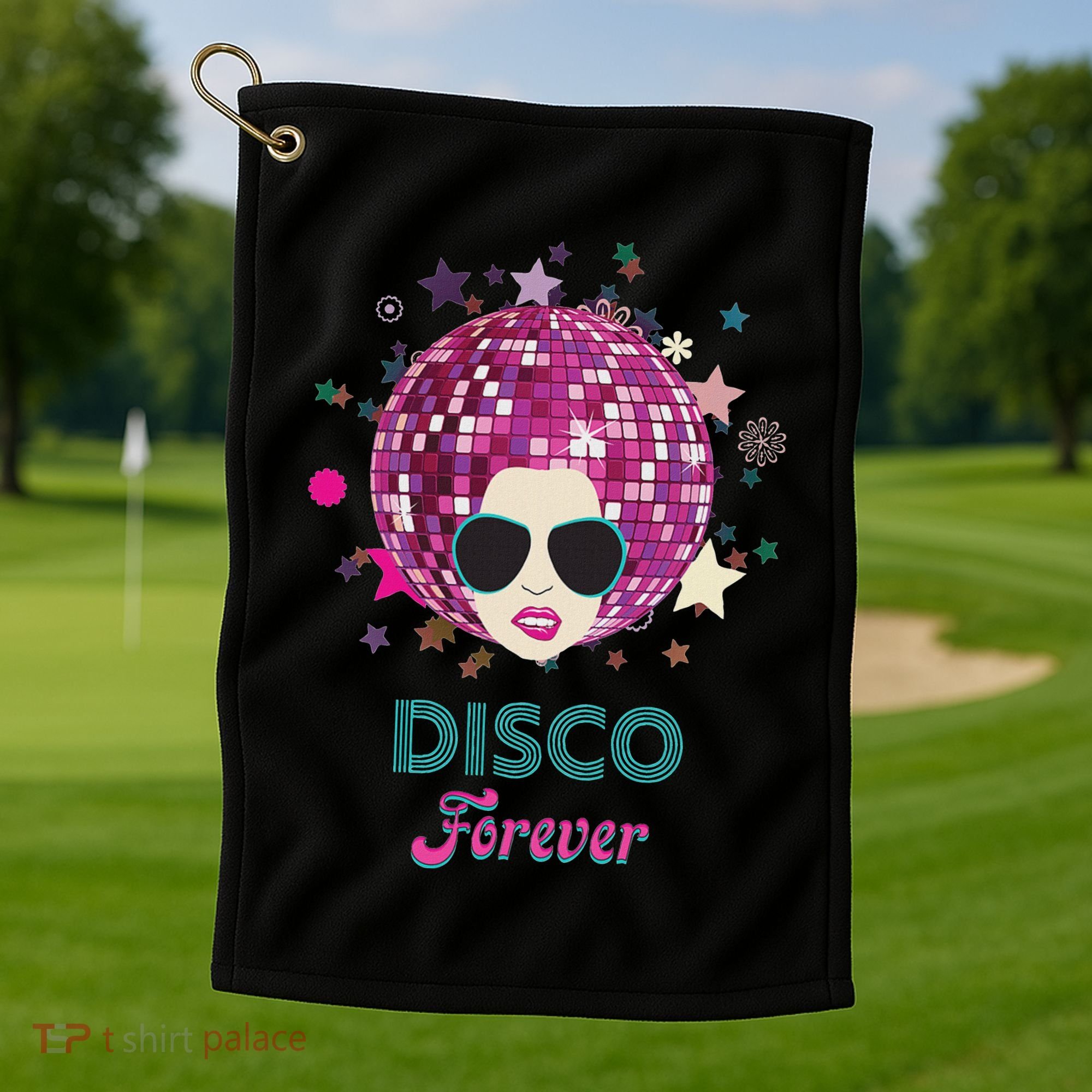 70s Music Disco Forever Costume Golf Towel