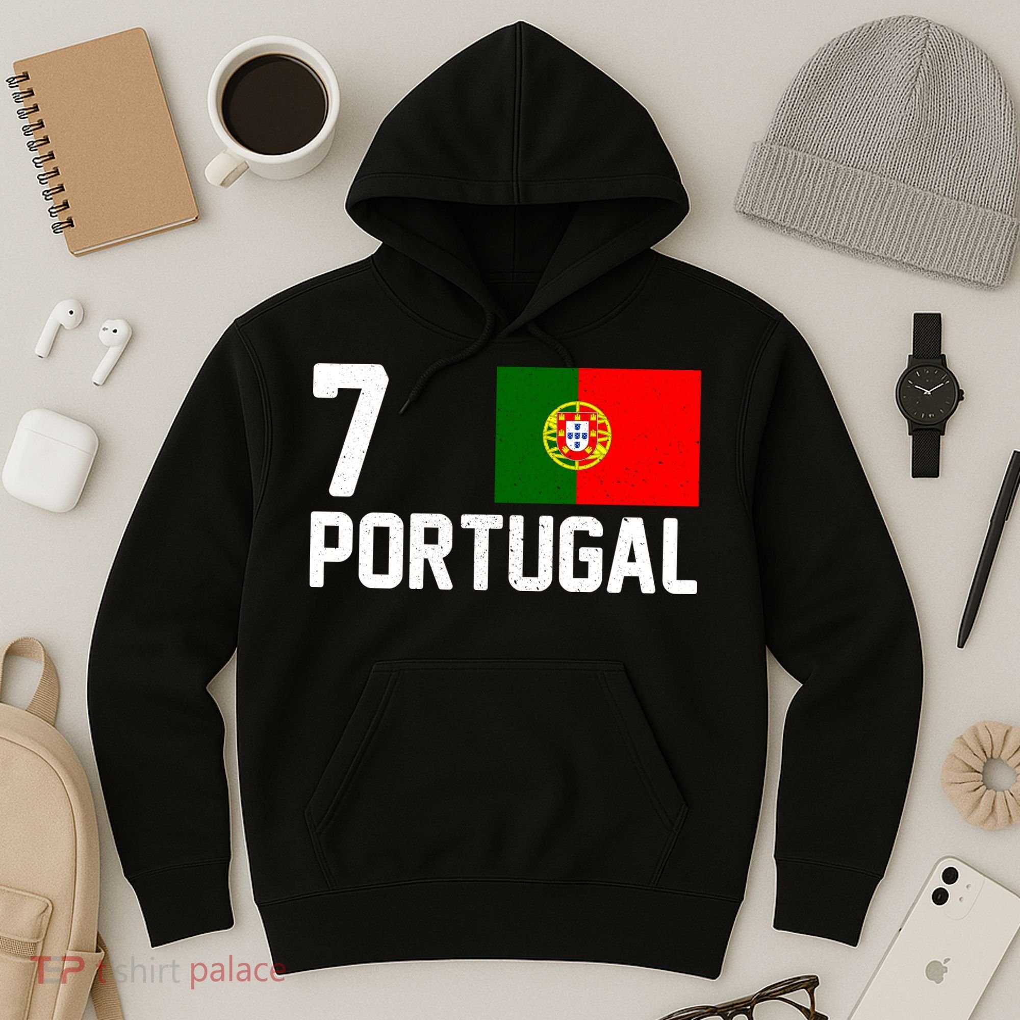 7 Portugal Flag Jersey Soccer Hoodie