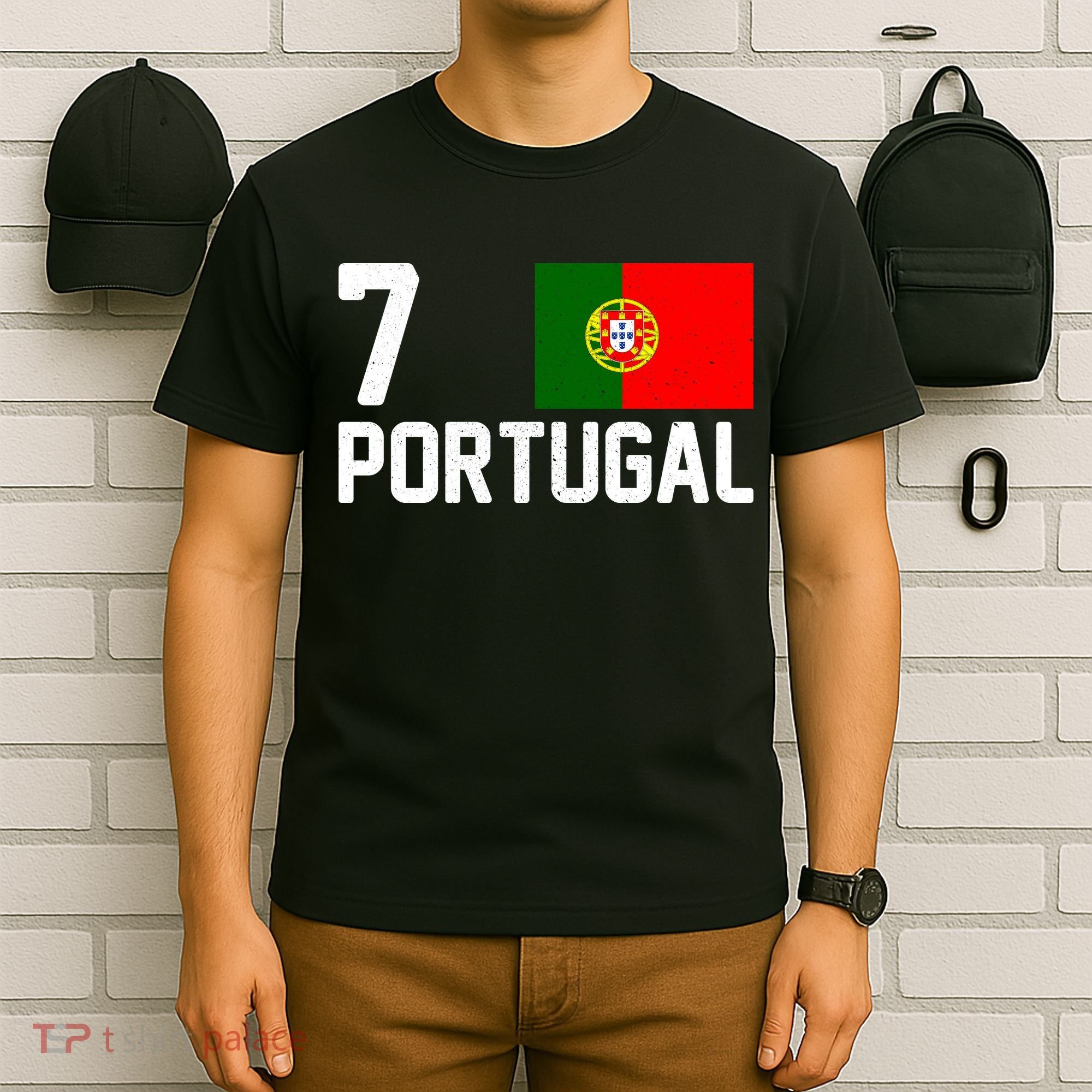 7 Portugal Flag Jersey Soccer T-Shirt