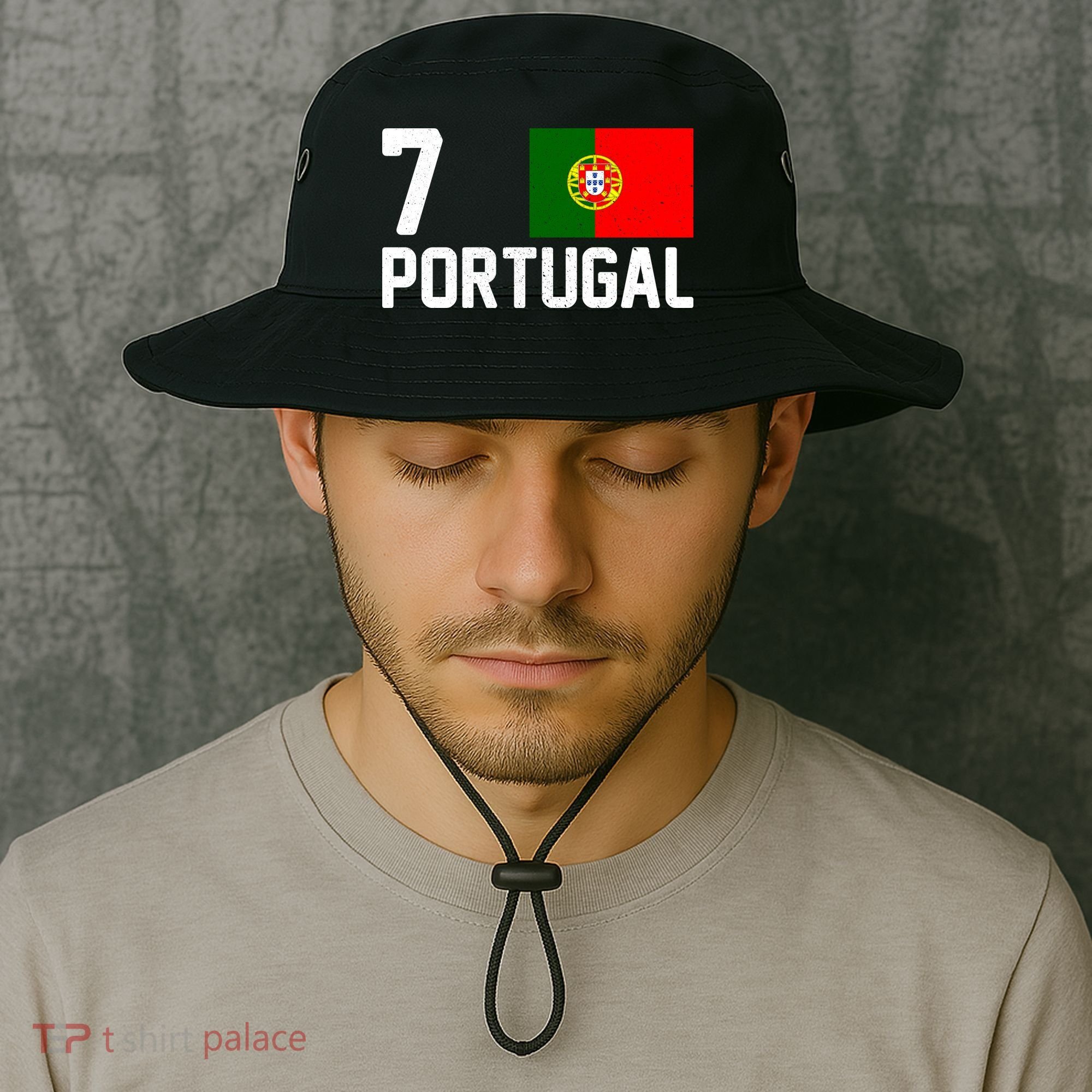 7 Portugal Flag Jersey Soccer Bucket Hat