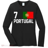 7 Portugal Flag Jersey Soccer Women's Long Sleeve Shirt thumb 0