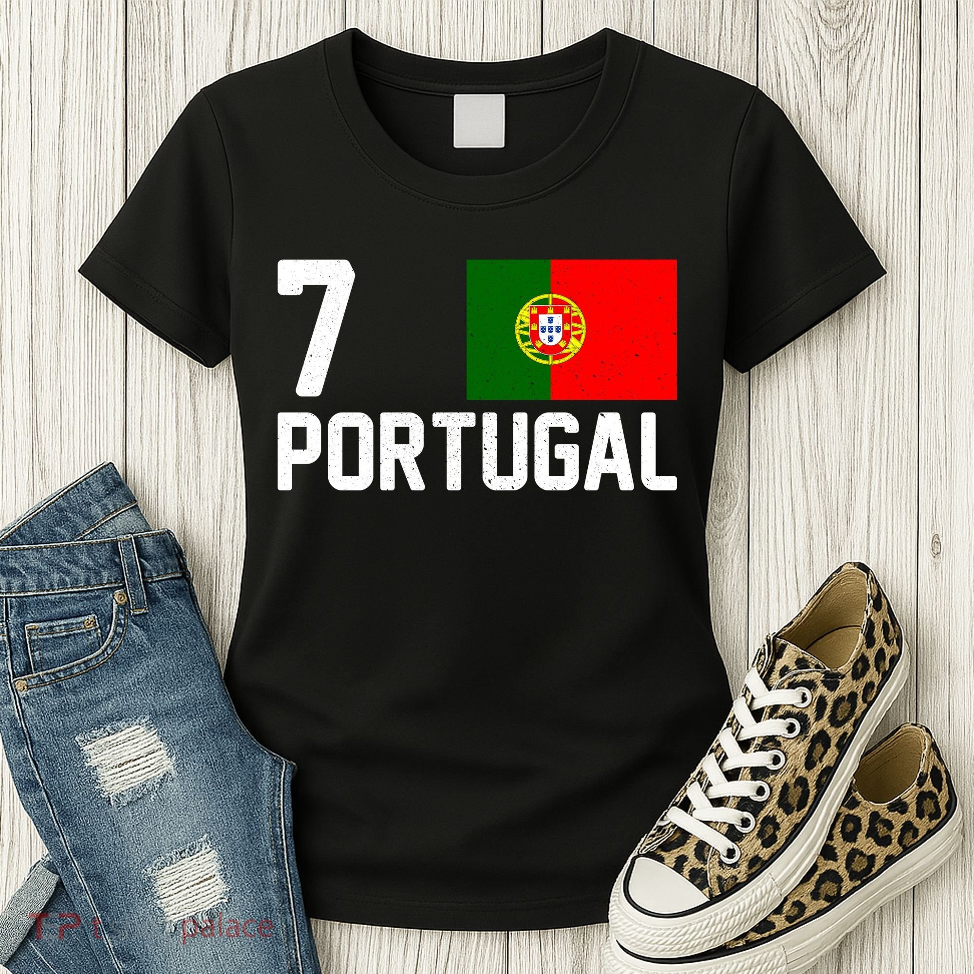 7 Portugal Flag Jersey Soccer Women's T-Shirt