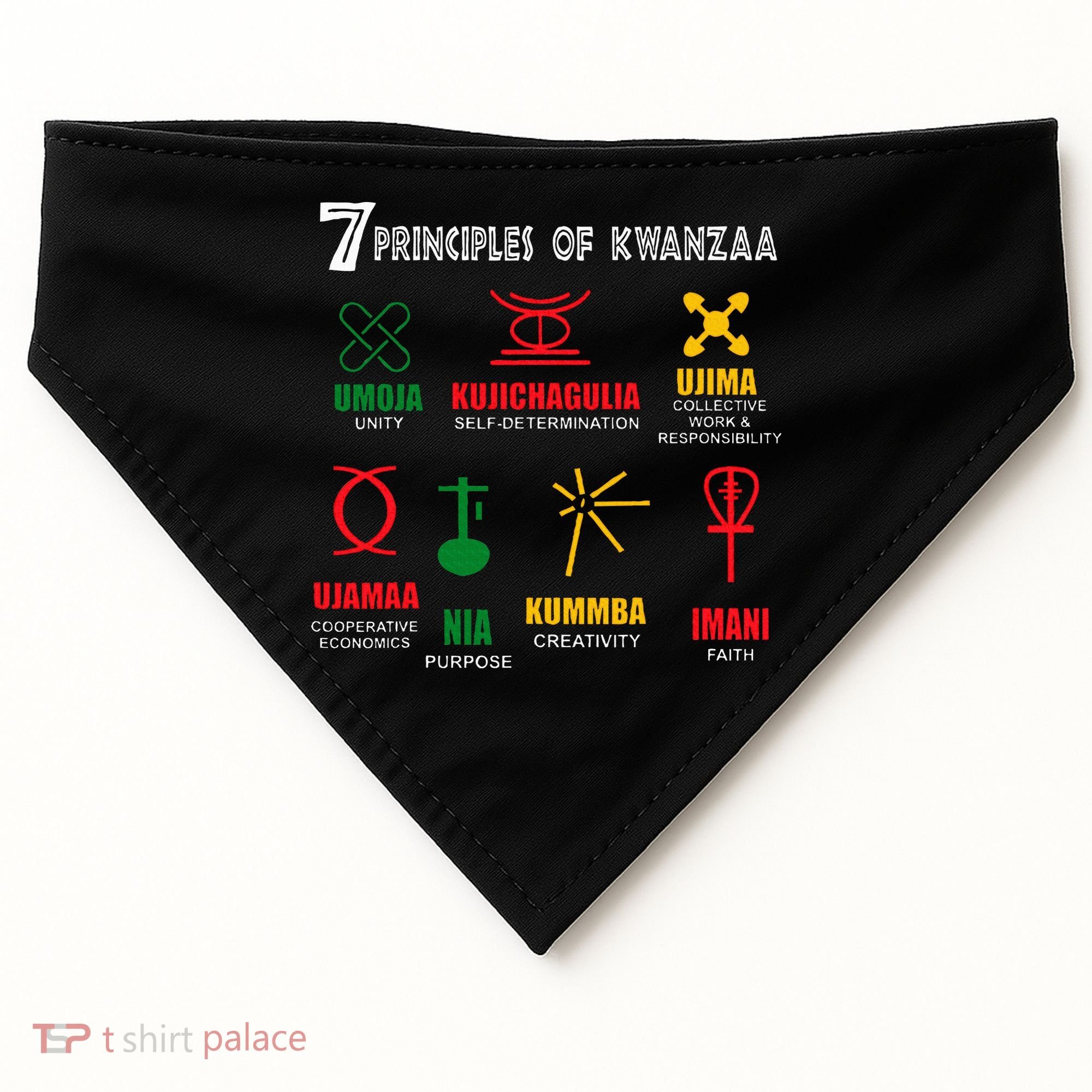 7 Principles Of Kwanzaa USA-Made Doggie Bandana